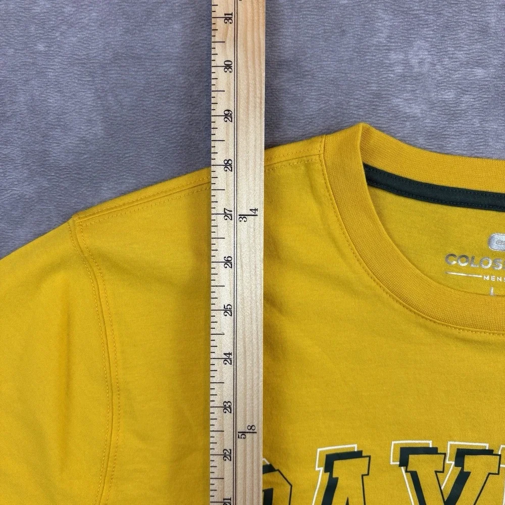Baylor Bears T Shirt Mens L Yellow College Stretch Performance NEW